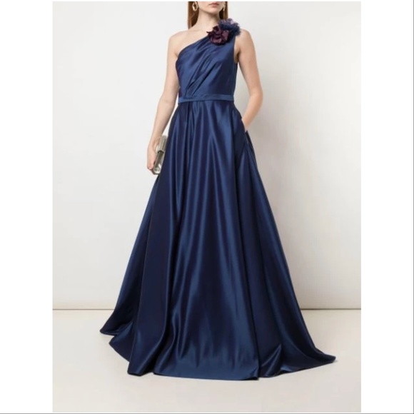 Marchesa Dresses & Skirts - Marchesa Notte Duchess One Shoulder Flower Gown